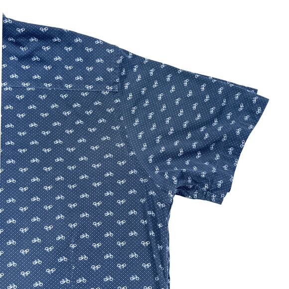 Butter Cloth Bicycle Print Knit Button-Up Shirt - Large - Picture 8 of 9